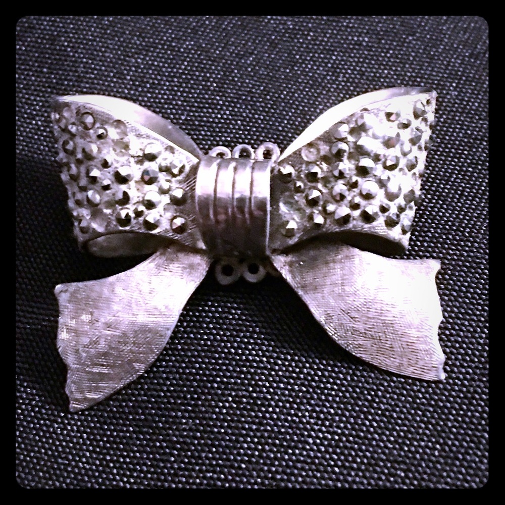 Custom Sterling Silver Bow Broach